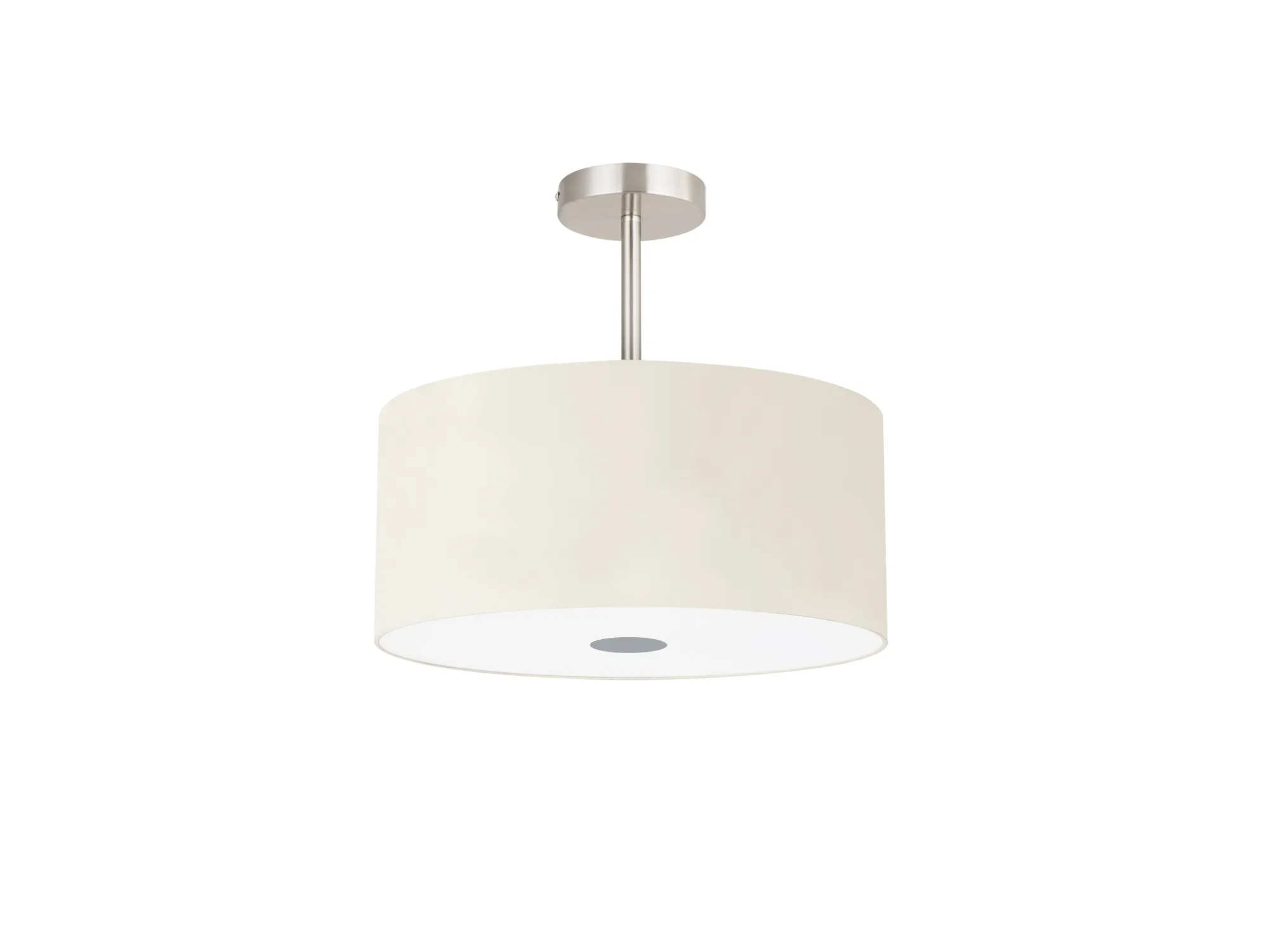 Baymont 40cm Semi Flush 3 Light Satin Nickel, Ivory Pearl, Frosted Diffuser DK0411  Deco Baymont SN IV